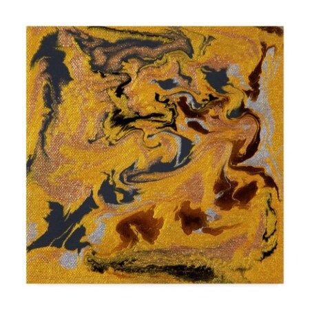 Hilary Winfield 'Liquid Industrial Yellow Black' Canvas Art,24x24